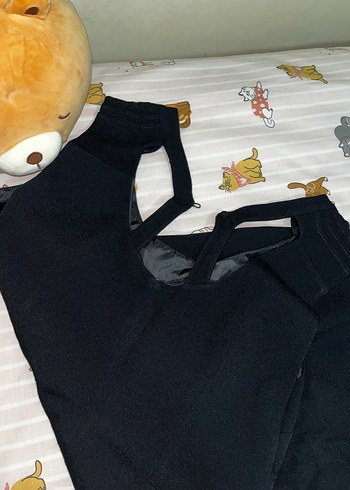 Siyah V Yakalı Elbise - Görsel 2