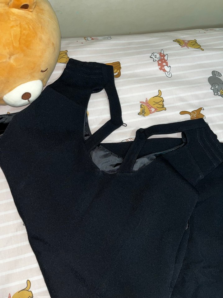 Siyah V Yakalı Elbise - Görsel 2