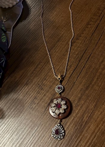 Bohem Bordo Uzun Zincir Detaylı Kolye - Görsel 2