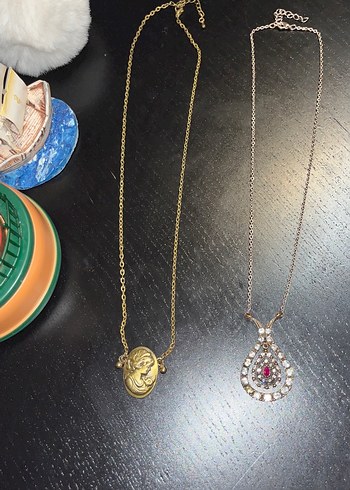 2 li fiyattır. Altın Renk Zincir Detaylı Midi Kolye - Görsel 2