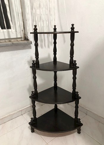 Antika köşe Kahverengi Çiçek Rafı - Görsel 2