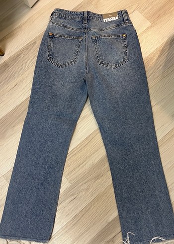 Kadın Mavi Denim Midi Boy Jean Pantolon - Görsel 4