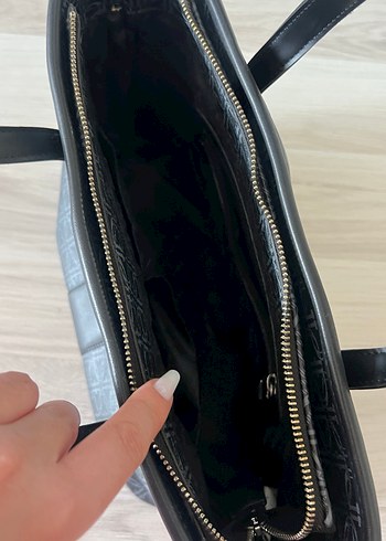 Modern Klasik Siyah Deri Kadın Çanta - Görsel 4