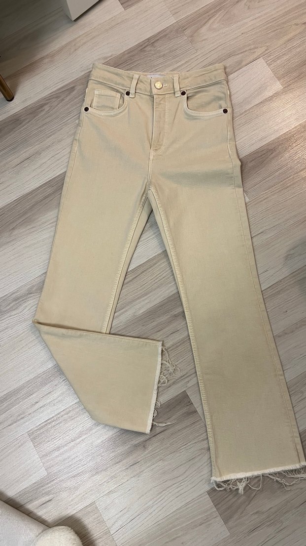 Bej Regular Fit Kadın Midi Boy Jean - Görsel 2