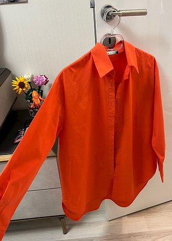 Turıncu Uzun Kollu Kadın Gömlek - Görsel 2