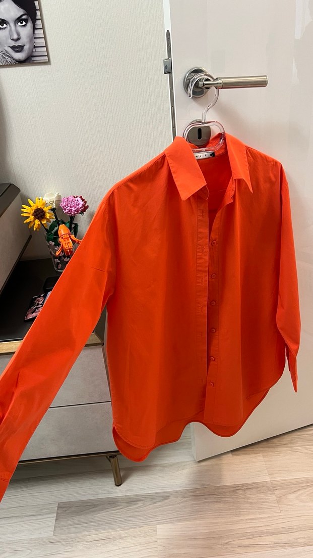 Turıncu Uzun Kollu Kadın Gömlek - Görsel 2