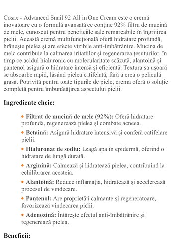 Beden COSRX Kore salyangoz Nemlendirici Krem