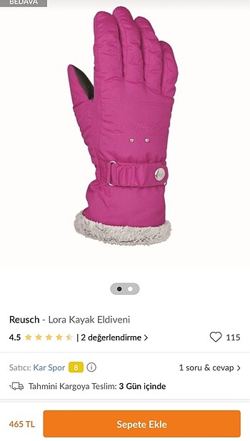 Reusch kar eldiveni
