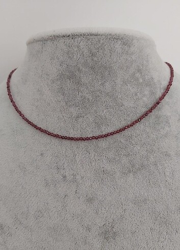 GRANAT (LÂL) DOĞAL TAŞ KOLYE 2MM