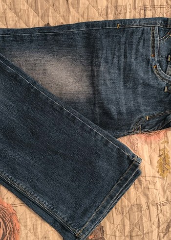 Bohem Tarzı Mavi Kadın Denim Pantolon - Görsel 2