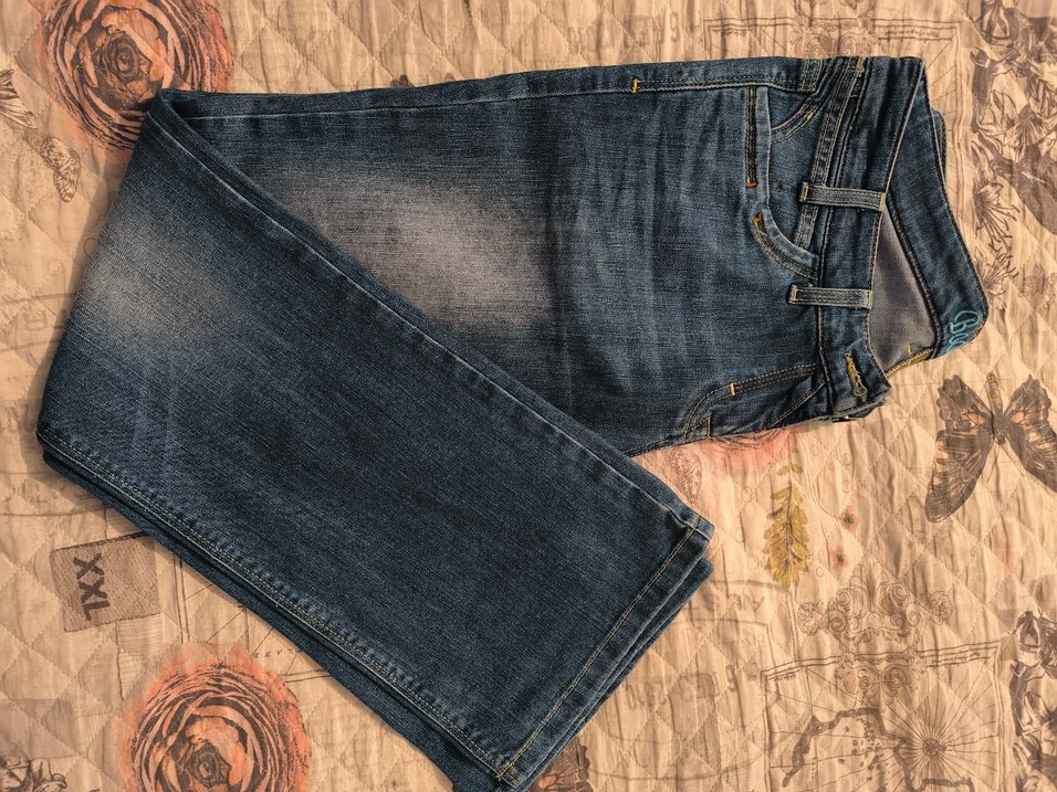 Bohem Tarzı Mavi Kadın Denim Pantolon - Görsel 2