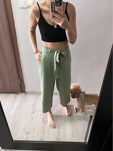 Zara Kapri pantolon m bedenlere uygun yeşil