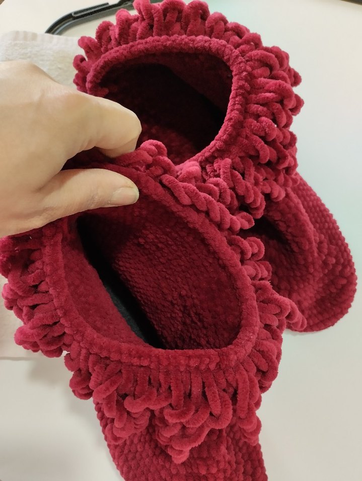 Bordo Örgü Kız Çocuk Sıcak Ev Terliği - Görsel 5