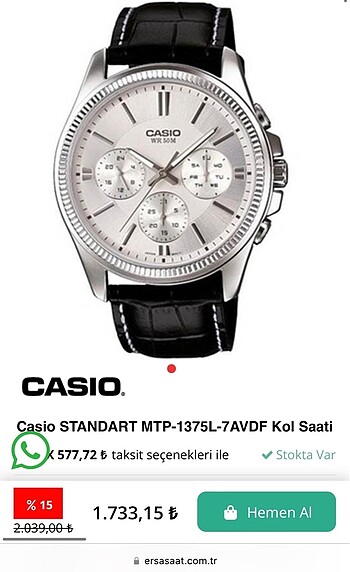 Casio Casio STANDART MTP-1375L-1AVDF Erkek Kol Saati