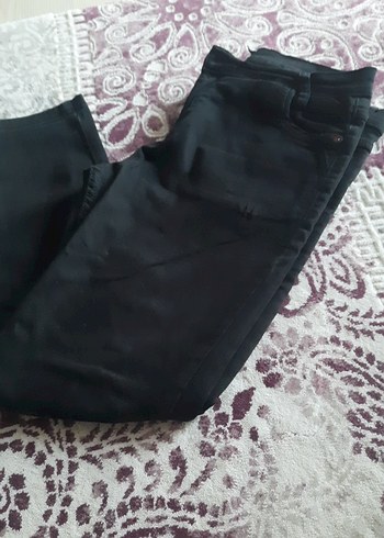 Kadın Siyah Kumaş Kemerli Pantolon - Görsel 3