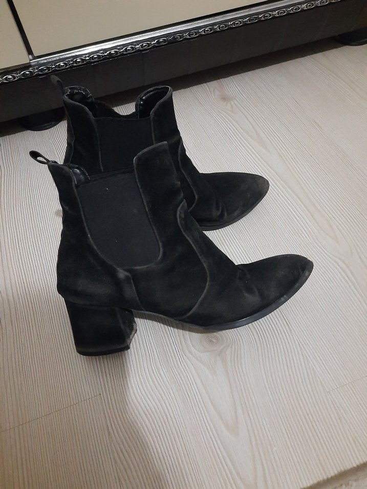 Siyah Süet Kadın Bot, - Görsel 3