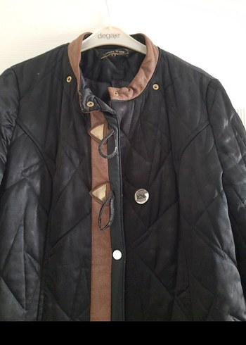 Düğmeli Uzun Kadın Ceket Kahverengi Süet - Görsel 2