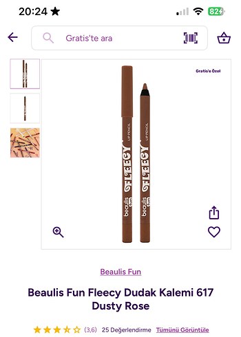 Beaulis Fun Dudak Kalemi 617 Dusty Rose