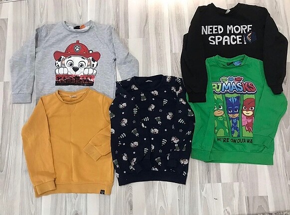 Erkek çocuk sweatshirt 5 adet