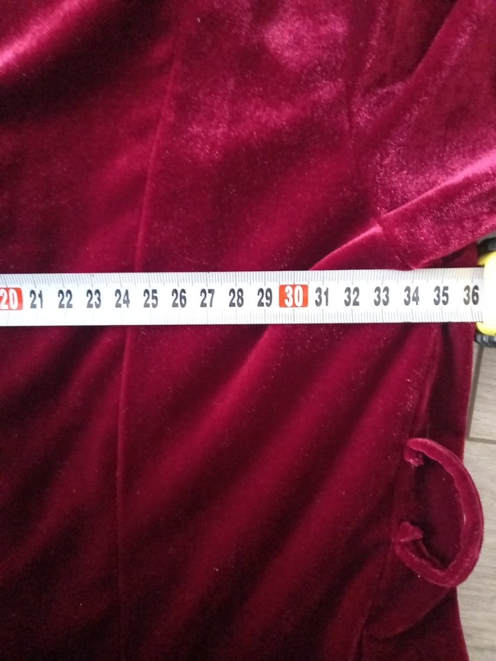 Bordo Gotik Nakışlı Uzun Kadın Elbisesi - Görsel 4