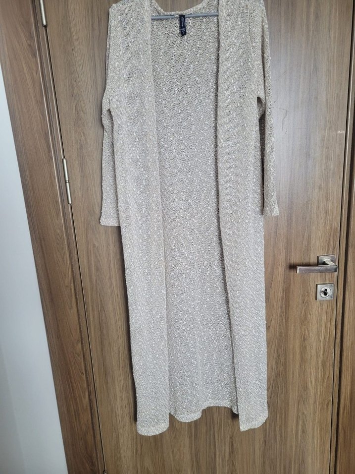 Uzun Bej Kadın Triko Hırka - Görsel 2