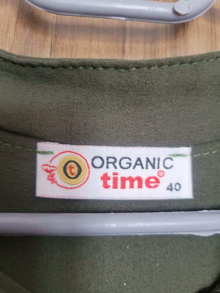 Kadın Haki Bohem Nakışlı Uzun Keten Elbise - Görsel 4