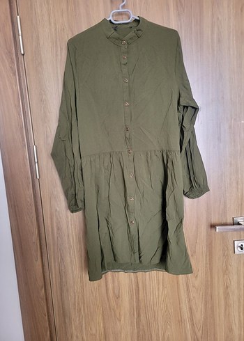 Düğmeli Uzun Kollu Keten Tunik - Görsel 3