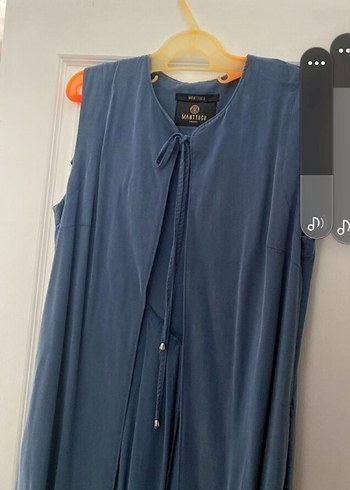 Kadın Lacivert Uzun Saten Elbise - Görsel 2