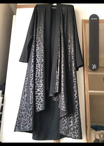 Siyah Desenli Uzun Kadın Kimono - Görsel 2