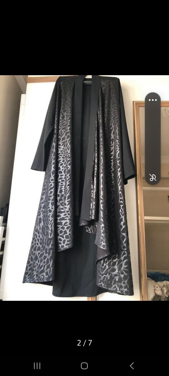 Siyah Desenli Uzun Kadın Kimono - Görsel 2