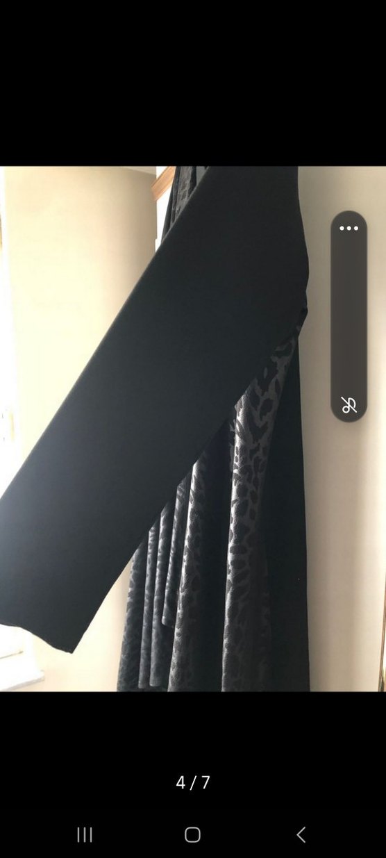 Siyah Desenli Uzun Kadın Kimono - Görsel 4