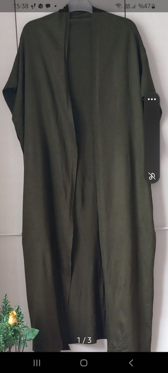 Kadın Siyah Uzun Salaş Kimono - Görsel 2