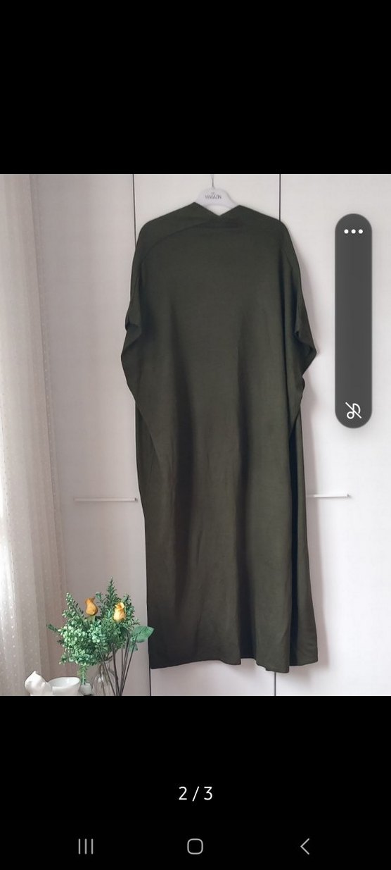 Kadın Siyah Uzun Salaş Kimono - Görsel 3