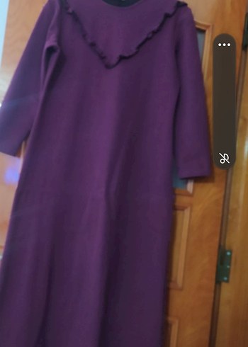 Mor Uzun Kollu Robalı Uzun Elbise - Görsel 5