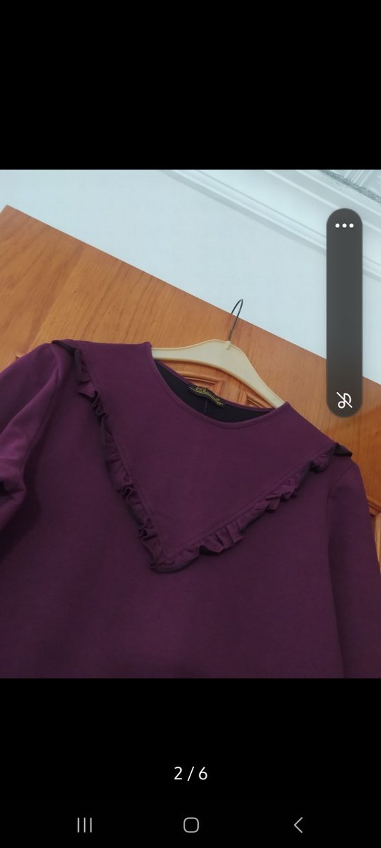 Mor Uzun Kollu Robalı Uzun Elbise - Görsel 2