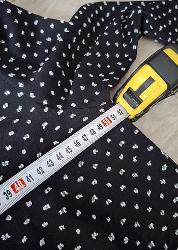 Uzun Kollu Puantiyeli Siyah Elbise - Görsel 5