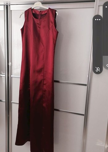 Bordo Uzun Kadın Elbise, Gotik Stil - Görsel 3