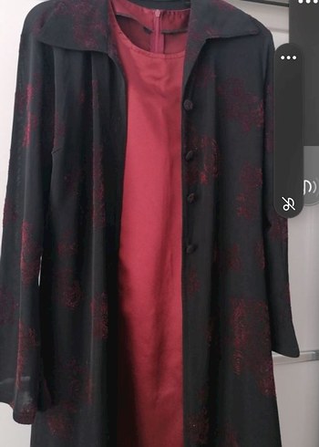 Bordo Uzun Kadın Elbise, Gotik Stil - Görsel 2