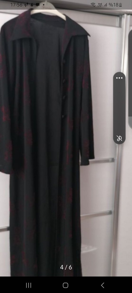 Bordo Uzun Kadın Elbise, Gotik Stil - Görsel 4