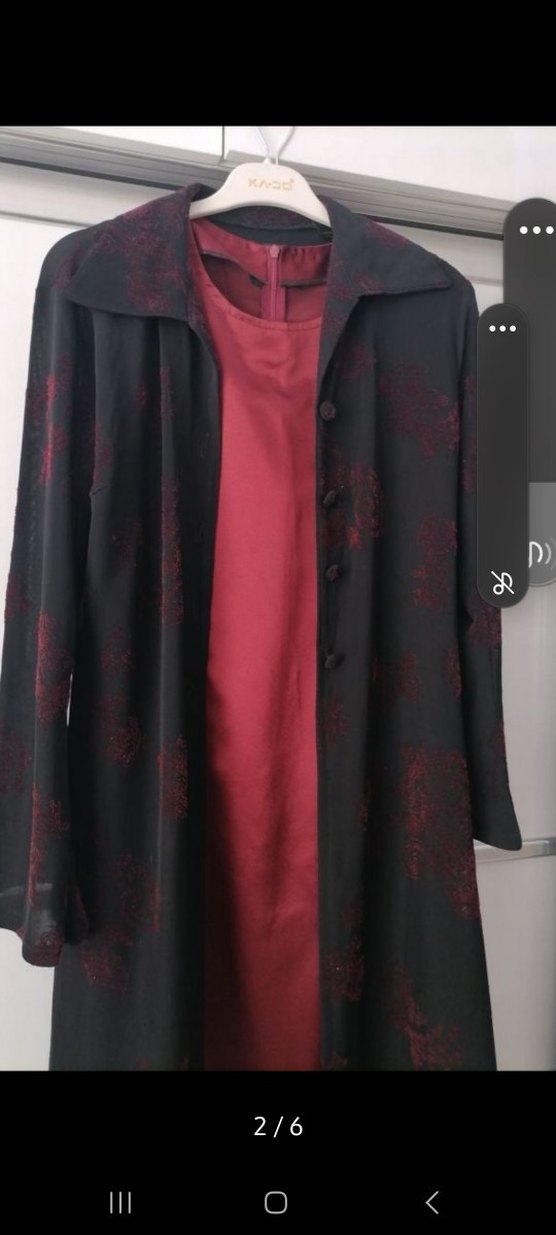 Bordo Uzun Kadın Elbise, Gotik Stil - Görsel 2