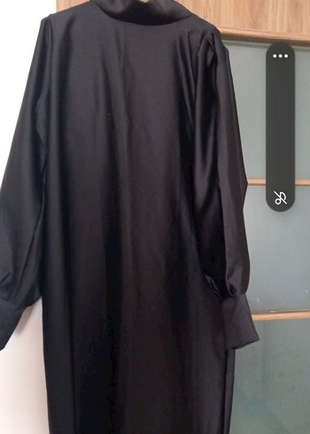 Siyah Uzun Kollu Rahat Kesim Kadın Elbise - Görsel 2