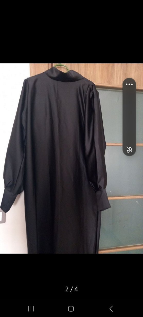 Siyah Uzun Kollu Rahat Kesim Kadın Elbise - Görsel 4