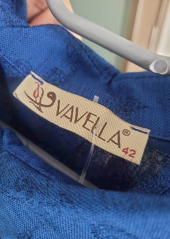 Drapeli Lacivert Uzun Keten Elbise - Görsel 12