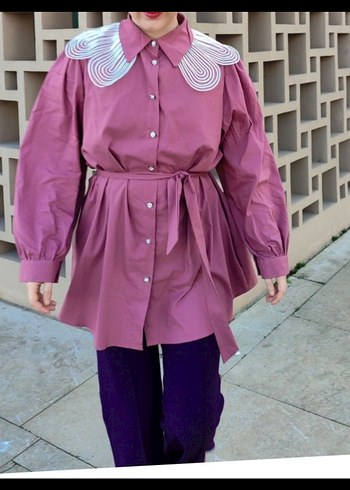 Trendyol & Milla Vintage Bordo Nakışlı Bohem Kadın Gömlek