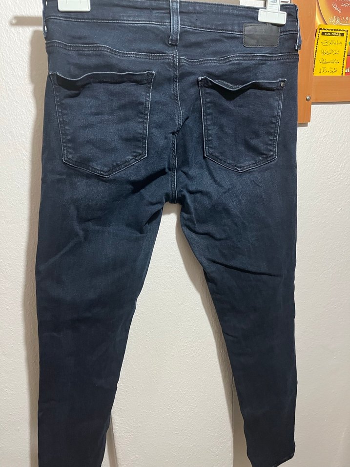 Kadın Lacivert Normal Boy Dar Kesim Kot Pantolon - Görsel 5