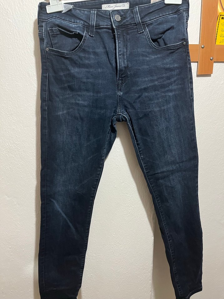 Kadın Lacivert Normal Boy Dar Kesim Kot Pantolon - Görsel 2