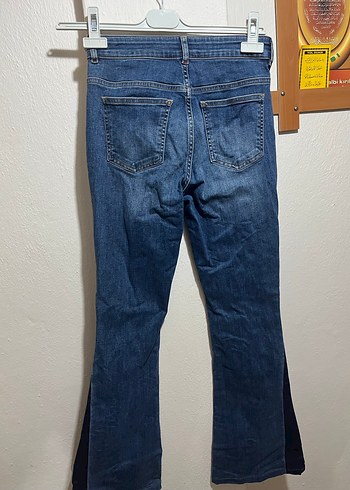 Kadın Mavi Bağcıklı Normal Boy Denim Pantolon - Görsel 5