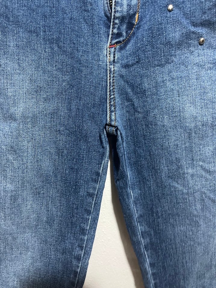 Kadın Mavi Bağcıklı Normal Boy Denim Pantolon - Görsel 3