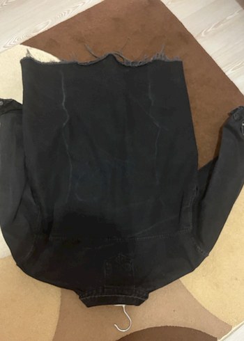 Siyah Düğmeli Uzun Kesim Kot Ceket - Görsel 2