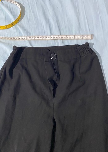 Fermuarlı Siyah kumaş Pantolon - Görsel 3